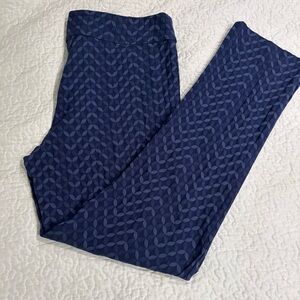 Blue Patterned pull-on pants